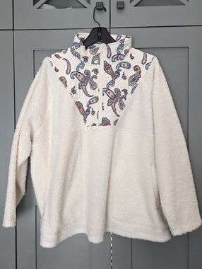 Vera Bradley 2XL Sherpa Quarter Zip Pullover Manor Paisley Teddy Fleece